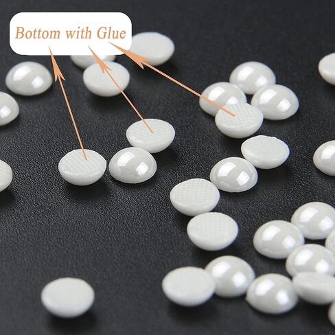 HotfixHalf Pearls,Flatback Pearl Beads,Bottom with Heat-Activated Glue Hot FixCeramic Rhinestone,Half Round Flat Back Pearl Cabochons Gem Diamond for DIY Cloth Wedding Derss(6mm-White),KJ-04 in Saudi Arabia