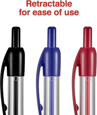 Staples 2345307 Pallpoint Retractable Grip Pens Medium 1.0mm متنوع 50pk in Saudi Arabia