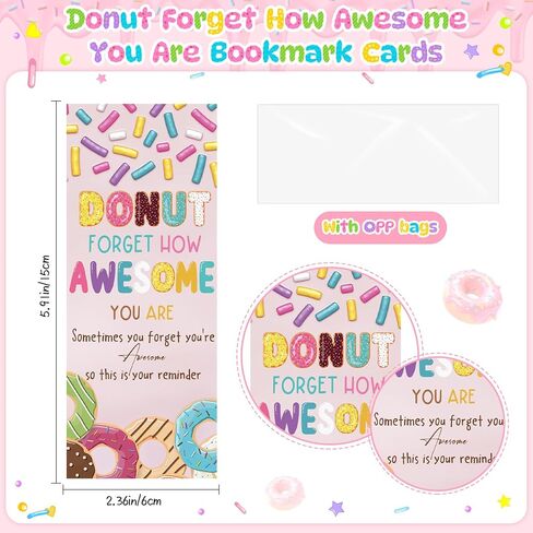 50 Sets Donut Themed Mechanical Pencils Bulk Donut Party Favors Employee Appreciation Gifts with Bookmarks for Student Teacher Birthday Staff Coworker Halloween Thanksgiving Supplies in Saudi Arabia
