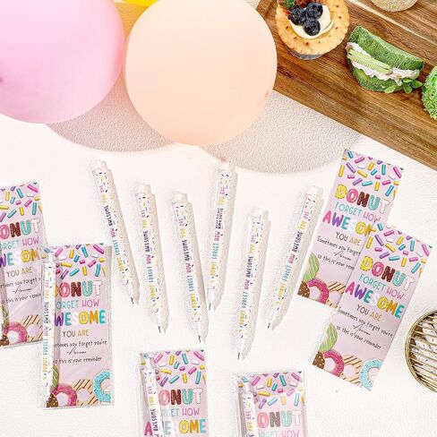 50 Sets Donut Themed Mechanical Pencils Bulk Donut Party Favors Employee Appreciation Gifts with Bookmarks for Student Teacher Birthday Staff Coworker Halloween Thanksgiving Supplies in Saudi Arabia