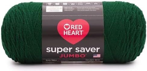 Generic Red Hearts Super Saver Jumbo Hunter Green Green - 1 Pack of 14oz/396g - Acrylic - 4 Medium (Surfed) - 744 Yards - Knitting/Crochet in Saudi Arabia