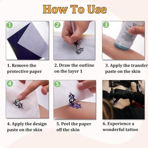 ورقة نقل الوشم - ورقة تونباو 50 أوراق الوشم للورقة للوشم لتوضيح Premium 4 Layers Paper (A4 Size) لمجموعة Tattoo Tattoo Tattoo Tattoo in Saudi Arabia