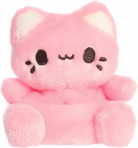 Aurora® Enchanting Tasty Peach® Meowchi Palm Pals™ Stuffed Animal - Bright & Colorful Design for Room Decor - Perfect for Adults, Kids, and Birthdays - Strawberry 5 Inches in Saudi Arabia