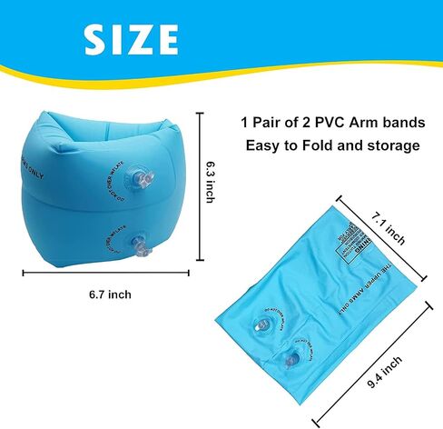 2-4 PCS قابلة للنفخ ذراع تسبح العصابات ، أجنحة ماء عائم ، حلقة ذراع السباحة Floatie للأطفال والبالغين 30-150 رطلا in Kuwait