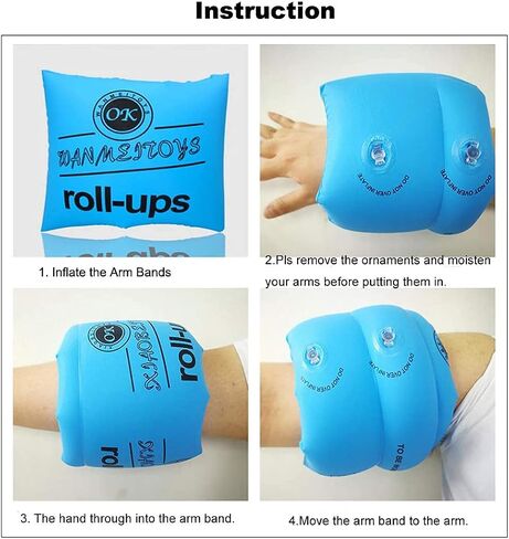 2-4 PCS قابلة للنفخ ذراع تسبح العصابات ، أجنحة ماء عائم ، حلقة ذراع السباحة Floatie للأطفال والبالغين 30-150 رطلا in Kuwait
