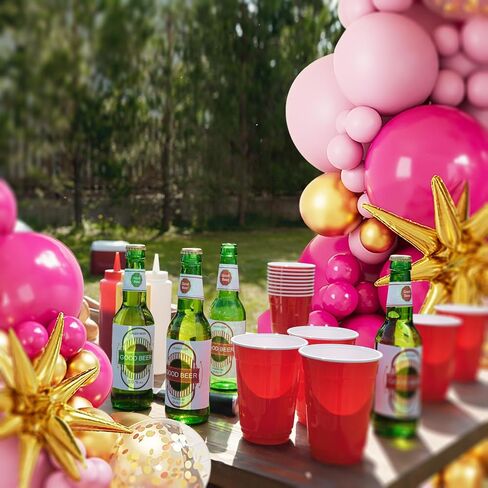 Hot Pink Balloon Garland Arch Kit,127Pcs Hot Pink Macaron Pink Gold Balloon for Graduation Baby Shower Birthday Wedding Gender Reveal Party Decorations in Saudi Arabia