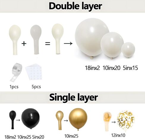 Emerald Green Pearl White Gold Balloons Kit ، مزدوج محشو بالأخضر الداكن الرمال البيضاء البيج البيج الذهبية بوبو البالونات لعيد ميلاد الطفل دش الغابة غابة سفاري الحفلة in Kuwait