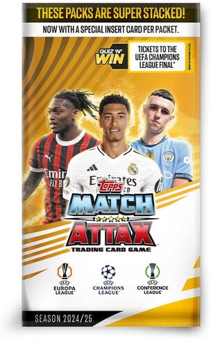 مباراة Topps UEFA Champions League Attax 24/25 لعبة البطاقات القابلة للتحصيل (حزمة التدفق من 40) in Saudi Arabia