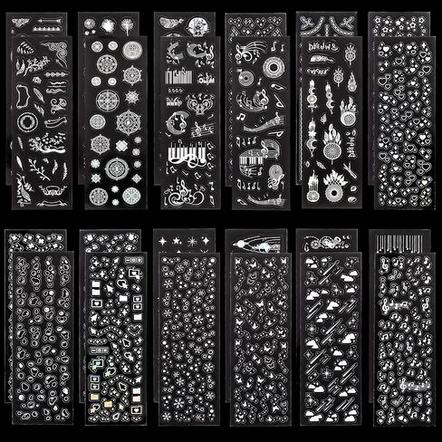 ملصقات ثلاثية الأبعاد 48 PCS Deco ملصقات ، KPOP Devinative Devinative Laser Sticker Self-Defraphive ، Bream Stars Moon Butterfly ، in Kuwait