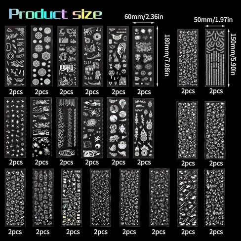 ملصقات ثلاثية الأبعاد 48 PCS Deco ملصقات ، KPOP Devinative Devinative Laser Sticker Self-Defraphive ، Bream Stars Moon Butterfly ، in Kuwait