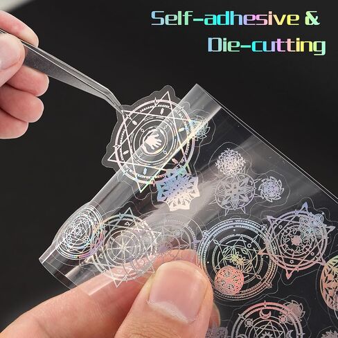 ملصقات ثلاثية الأبعاد 48 PCS Deco ملصقات ، KPOP Devinative Devinative Laser Sticker Self-Defraphive ، Bream Stars Moon Butterfly ، in Kuwait