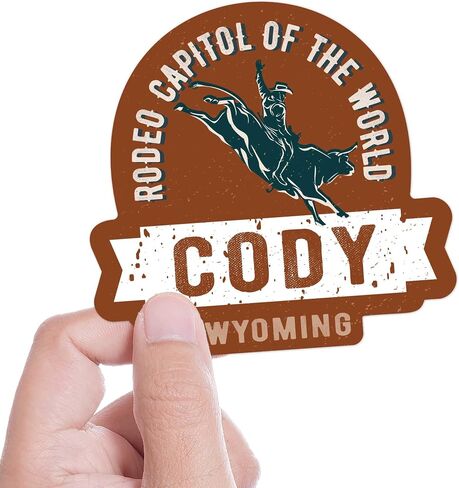 Cody WY Rodeo Capitol of the World Sticker, Cute Wyoming Decal for Hydroflask, Cool Western Gift in Saudi Arabia