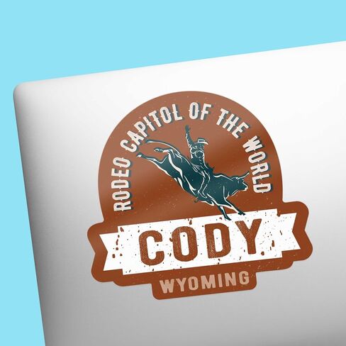 Cody WY Rodeo Capitol of the World Sticker, Cute Wyoming Decal for Hydroflask, Cool Western Gift in Saudi Arabia