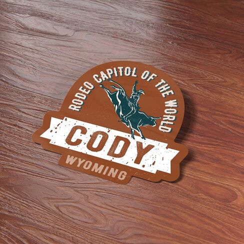 Cody WY Rodeo Capitol of the World Sticker, Cute Wyoming Decal for Hydroflask, Cool Western Gift in Saudi Arabia