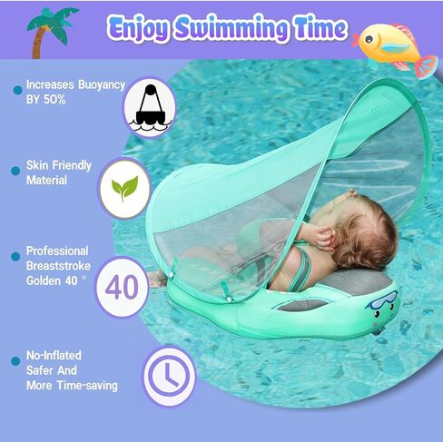 تعويم السباحة في Mambobaby ، يطفو الطفل مع المظلة ، وترقية تعويم الطفل الصلب غير القابل للتزحلق ، و UPF 50+ مظلة قابلة للإزالة in Kuwait