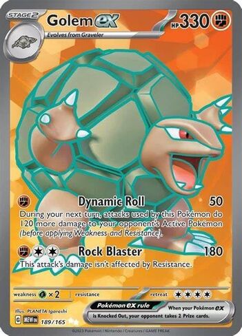 Pokemon - Golem ex 189/165 - Pokemon 151 -Full Art - Ultra Rare - Single Card in Saudi Arabia