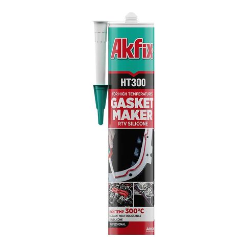 Akfix HT300 صانع حشية السيليكون عالي الحرارة (2 × 10.1 أونصة سائلة) - مانع تسرب حشية RTV أحمر، مانع تسرب سيليكون مرن عالي الحرارة يصل إلى 600 فهرنهايت، مانع تسرب حشية غطاء الصمام للسيارات | 2 حزمة in Kuwait