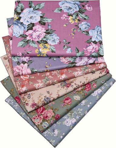 Hanjunzhao Retro Floral Fat Quarters Fabric Bundles 18 x 22 inch for Quilting Sewing Crafting in Kuwait