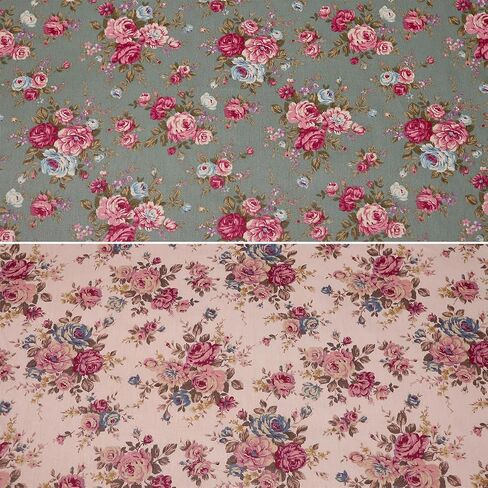 Hanjunzhao Retro Floral Fat Quarters Fabric Bundles 18 x 22 inch for Quilting Sewing Crafting in Kuwait