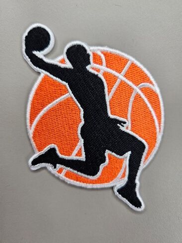 3.5" Embroidered Basketball Iron On Patch | Decorative Sports Basketball Applique Iron On/Sew On Patches for Clothing, Hats, Jackets, Clothes, Backpacks, Holes in Saudi Arabia