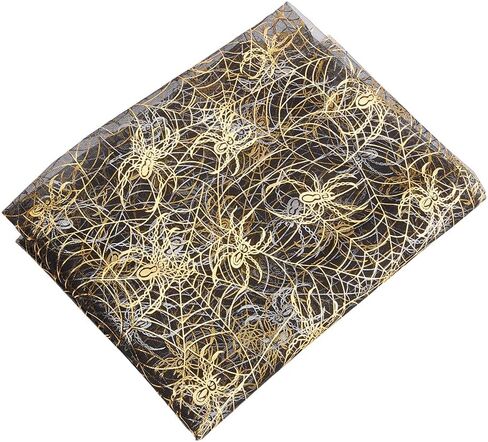 82 بوصة سوداء بريق الفضة العنكبوت ويب النسيج الناعم القوطية القوطية الشبكية القماش البوليستر البوليستر البريقات غازا لخياطة صنع الملابس إكسسوارات الهالوين المنزل ديكور ديي ديي in Saudi Arabia