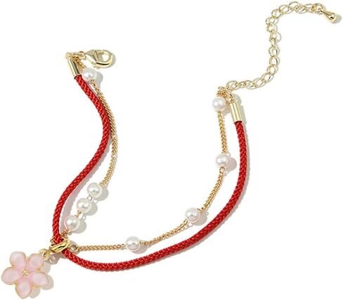 DICOSMETIC 100Pcs Enamel Flower Charms Bulk Pink Sakura Charms 0.8x0.69x0.06 Inch Golden Cherry Flower Blossom Charm Flatback Sakura Charm Alloy Dangle Pendants for DIY Jewelry Craft Making, Hole: 2mm in Saudi Arabia