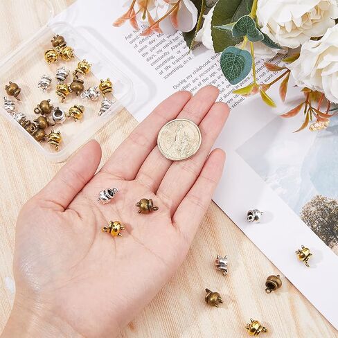 Dicosmetic 30pcs 3-color Witch Magic Charms Small Croper Tibetan Style Sploy Charms Antique Cauldron Pendants Halloween Jewelry for DIY ، Hole: 1.8mm: in Saudi Arabia