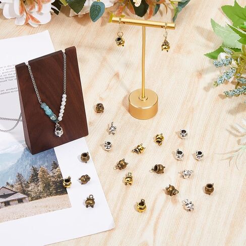 Dicosmetic 30pcs 3-color Witch Magic Charms Small Croper Tibetan Style Sploy Charms Antique Cauldron Pendants Halloween Jewelry for DIY ، Hole: 1.8mm: in Saudi Arabia