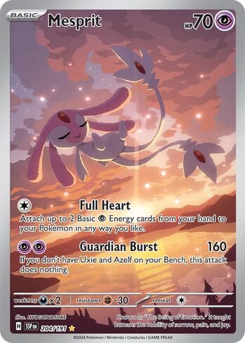 Pokemon - Mesprit 204/191 - Surging Sparks - Illustration Rare Foil Card in Saudi Arabia