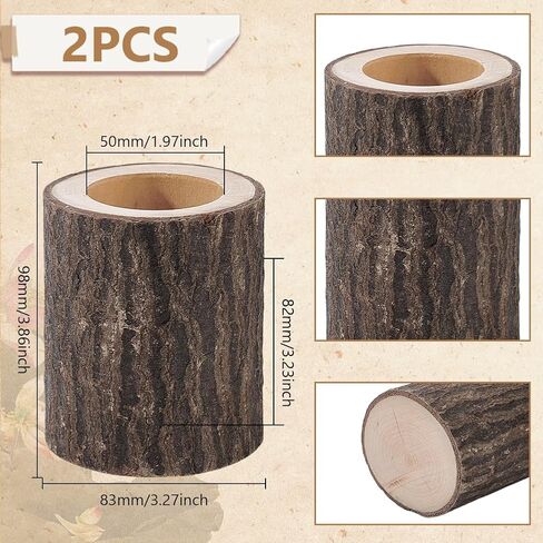AHANDMaker 2pcs حامل كأس القلم الخشب الريفي ، حامل قلم رصاص الخشب جولة منظم سطح المكتب ، كوب قلم رصاص خشب القلم الحامل ، سطح المكتب الثابت in Kuwait