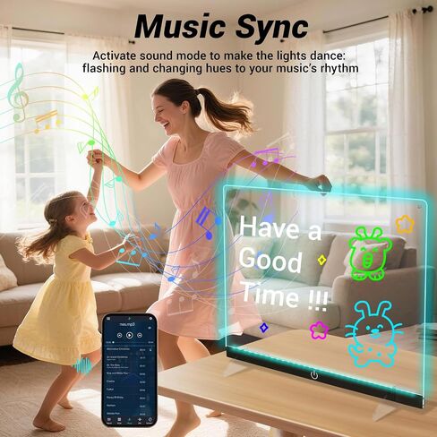Doodle Glow, LED Note Board with Colors, 14.1"x10.9" LED Drawing Board, Acrylic Dry Erase Board, 16M-Color LED Light-Up Memo Board w/Music Sync, APP & Remote, Stand & 7 Markers, Neon Glow Display in Saudi Arabia