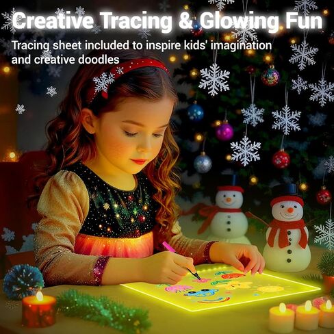 Doodle Glow, LED Note Board with Colors, 14.1"x10.9" LED Drawing Board, Acrylic Dry Erase Board, 16M-Color LED Light-Up Memo Board w/Music Sync, APP & Remote, Stand & 7 Markers, Neon Glow Display in Saudi Arabia
