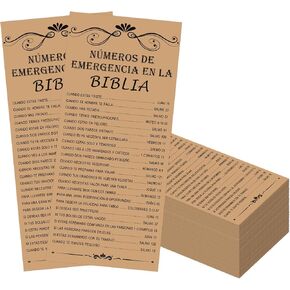 100Pcs Spanish Bible Emergency Numbers Bookmark 2.3x6 Inch-Inspirational Christian Cards Bible Book Marks Gifts for Daily Encouragement Church Favor Vacation Bible Sunday School Teacher in Kuwait