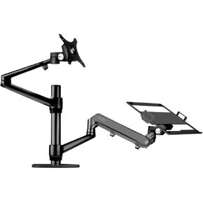 OL-3L PRO Aluminum Height Adjustment Desktop 17-32 Inch Monitor Mounting Gas Spring Arm + 12-17 Inch Laptop Stand Full Movement(OL-3L-PRO-S) in Saudi Arabia