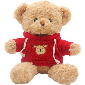 حيوانات دب حشو ناعمة ، 11.8 '' Teddy Bear Plush Toy ترتدي سترة عيد ميلاد عيد ميلاد عيد الحب للعيد للأطفال (Brown-A) in Kuwait