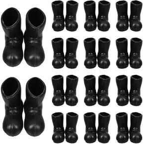 Angoily 50PCS Mini Santa Boots Christmas Decoration, Black Plastic Santa Shoes Model for Dollhouse Accessories, Holiday Craft DIY & Xmas Tree Ornament Cute Short Boots 1.1×1.1inch in Kuwait