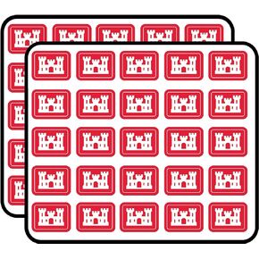 Rectangular Army Corps of Engineers Logo (Insignia Castle) Sticker for Scrapbooking, Calendars, Arts, Kids DIY Crafts, Album, Bullet Journals in Saudi Arabia