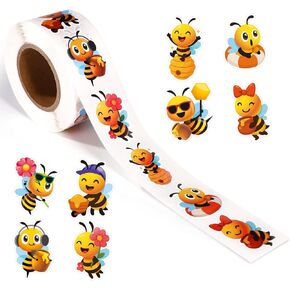 ملصقات 500pcs عسل النحل ، لفات حيوانات نحلة نحلة لمكافأة الأطفال لمكافأة دفتر المحمول. in Kuwait