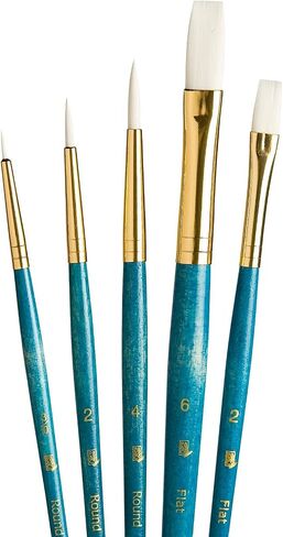 Princeton Real Value, Series 9100, Paint Brush Sets for Acrylic, Oil & Watercolor Painting, Syn-White Taklon (Rnd 2, 6, Fan 2, Flb 4, Angular 4, Flat 10) in Saudi Arabia
