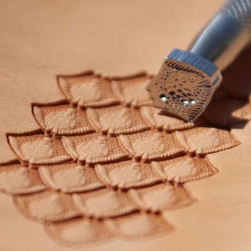 Leather Stamping Tool Dragon Scale Stamp Professional 304 Stainless Steel for Leathercraft Beginner Working DIY (Large) in Saudi Arabia