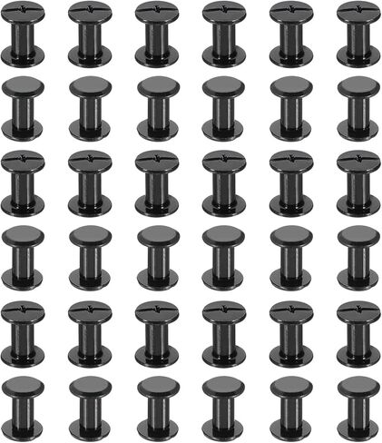 PATIKIL 50 SETS SCHOGO SCEAGO ، 45 مم L Chicago Procks Phillips post post progh proglts proteners proteners conclats for belit belt belt scrapbook photo ، black in Saudi Arabia