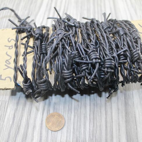 5 Yards of Leather Barbed Wire Antique Black Color #5655 in Saudi Arabia