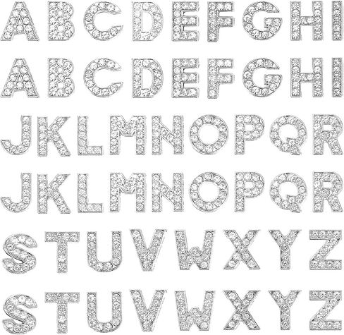 52 PCS Letter Charms, 12 mm A-Z Full Letter Beads Alphabet Charms Junk Charm for Jewelry Making Bracelets Necklace Wristbands Diy Jewelry (Silver) in Saudi Arabia