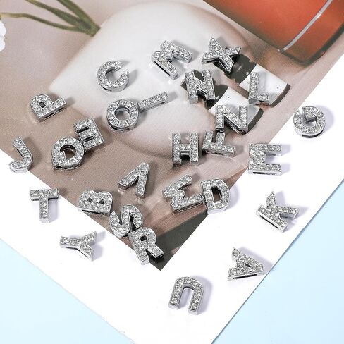 52 PCS Letter Charms, 12 mm A-Z Full Letter Beads Alphabet Charms Junk Charm for Jewelry Making Bracelets Necklace Wristbands Diy Jewelry (Silver) in Saudi Arabia