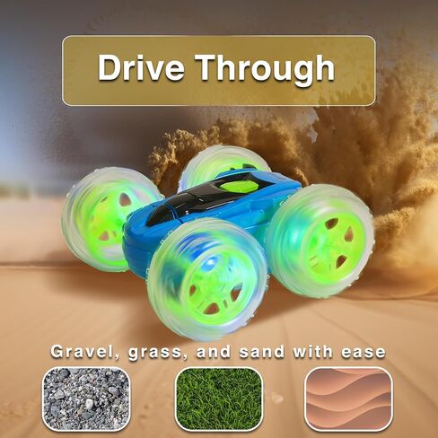 Contixo SC3A Toy Remote Control Car for Kids with Double-Sided 360° Rotating Stunt, 4WD Off-Road RC Cars with LED Lights, Birthday for Boys and Girls Ages 4 5 6 7 - Pink in Saudi Arabia