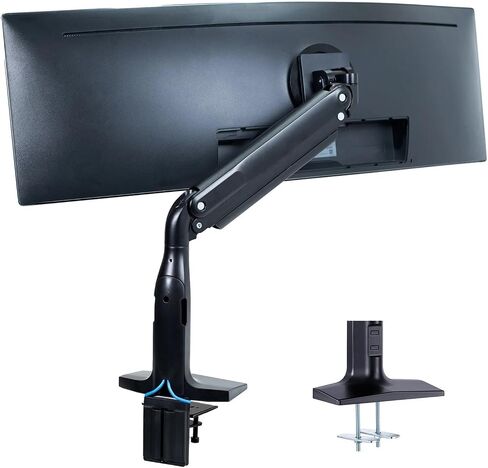Single Piece Extra Wide Monitor Pneumatic Stand Desktop Bracket, Maximum Hole spacing 200x100- in Saudi Arabia