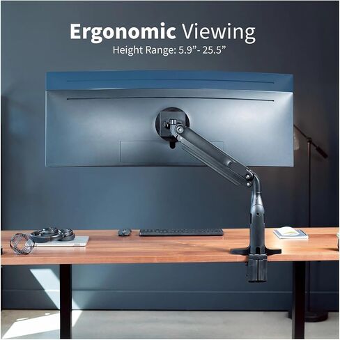 Single Piece Extra Wide Monitor Pneumatic Stand Desktop Bracket, Maximum Hole spacing 200x100- in Saudi Arabia