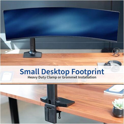 Single Piece Extra Wide Monitor Pneumatic Stand Desktop Bracket, Maximum Hole spacing 200x100- in Saudi Arabia