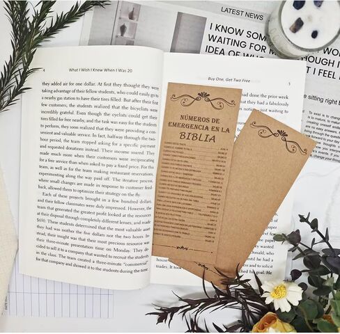 100Pcs Spanish Bible Emergency Numbers Bookmark 2.3x6 Inch-Inspirational Christian Cards Bible Book Marks Gifts for Daily Encouragement Church Favor Vacation Bible Sunday School Teacher in Saudi Arabia