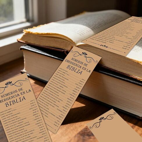 100Pcs Spanish Bible Emergency Numbers Bookmark 2.3x6 Inch-Inspirational Christian Cards Bible Book Marks Gifts for Daily Encouragement Church Favor Vacation Bible Sunday School Teacher in Saudi Arabia